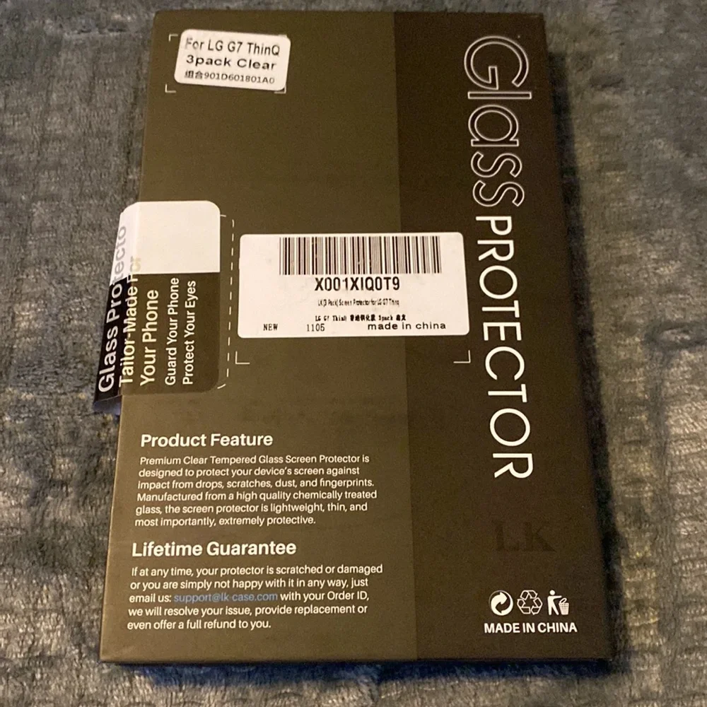 LK brand tempered glass protectors (2 not 3) for LG G7 ThinQ phone. New